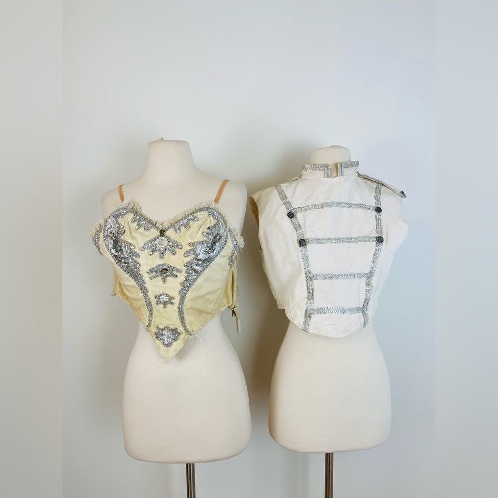 Vintage antique costumes circus showgirl corset bustier military top burlesque